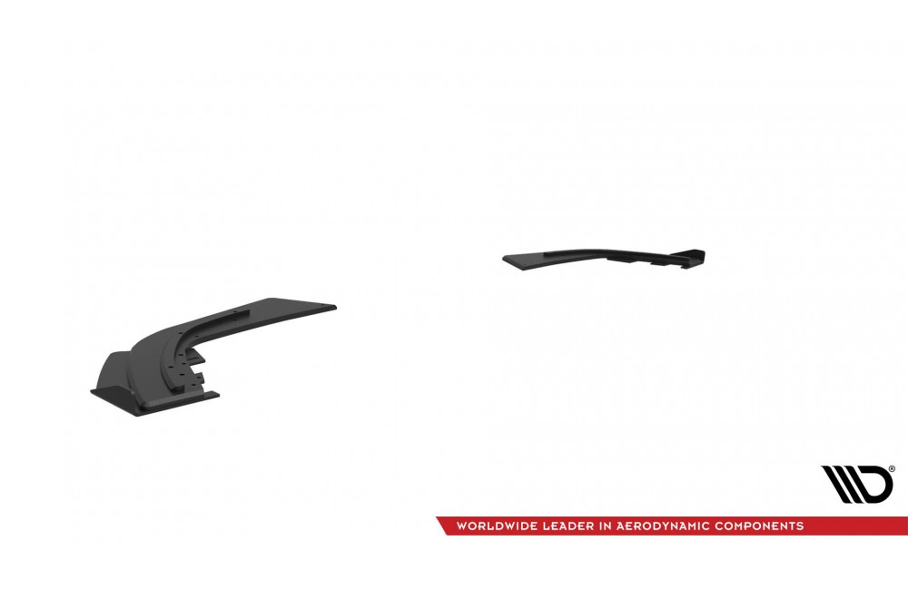 Street Pro Rear Side Splitters + Flaps Mercedes-AMG A35 Hatchback W177 - Black + Gloss Flaps