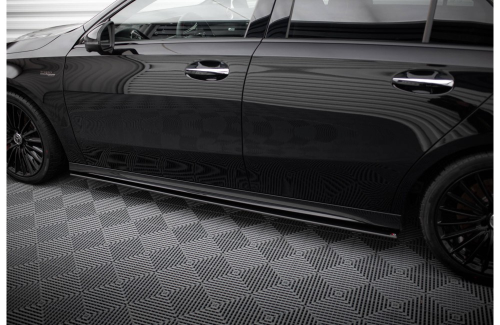 Street Pro Side Skirts Diffusers Mercedes-AMG A35 W177 Facelift - Black Street Pro Side Skirts Diffusers Mercedes-AMG A35 W177 Facelift - Black