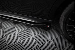 Street Pro Side Skirts Diffusers + Flaps Mercedes-AMG A35 W177 Facelift - Black + Gloss Flaps