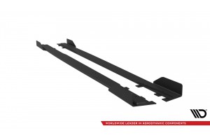 Street Pro Side Skirts Diffusers + Flaps Mercedes-AMG A35 W177 Facelift - Black + Gloss Flaps