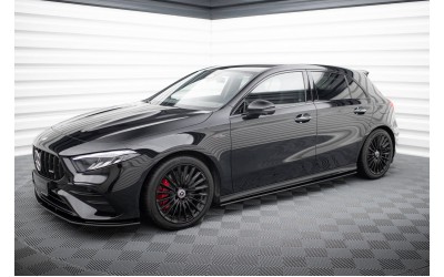 Street Pro Side Skirts Diffusers Mercedes-AMG A35 W177 Facelift - Black-Red