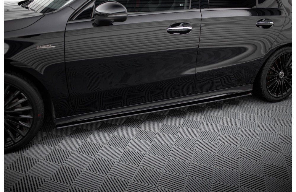 Street Pro Side Skirts Diffusers Mercedes-AMG A35 W177 Facelift - Black-Red Street Pro Side Skirts Diffusers Mercedes-AMG A35 W177 Facelift - Black-Red