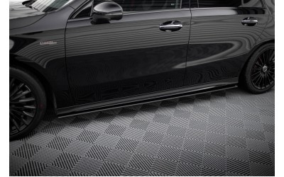 Street Pro Side Skirts Diffusers Mercedes-AMG A35 W177 Facelift - Black-Red