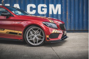 Street Pro Front Splitter + Flaps Mercedes-AMG C43 Coupe C205 - Black + Gloss Flaps