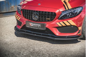 Street Pro Front Splitter + Flaps Mercedes-AMG C43 Coupe C205 - Black + Gloss Flaps