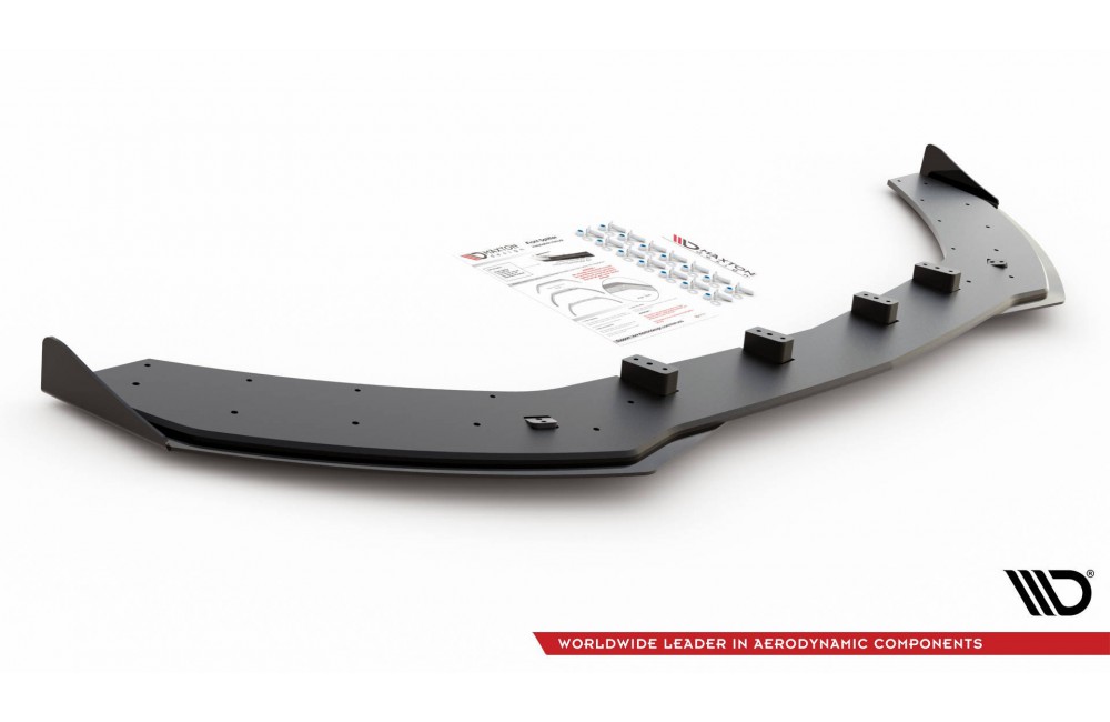 Street Pro Front Splitter + Flaps Mercedes-AMG C43 Coupe C205 - Black + Gloss Flaps