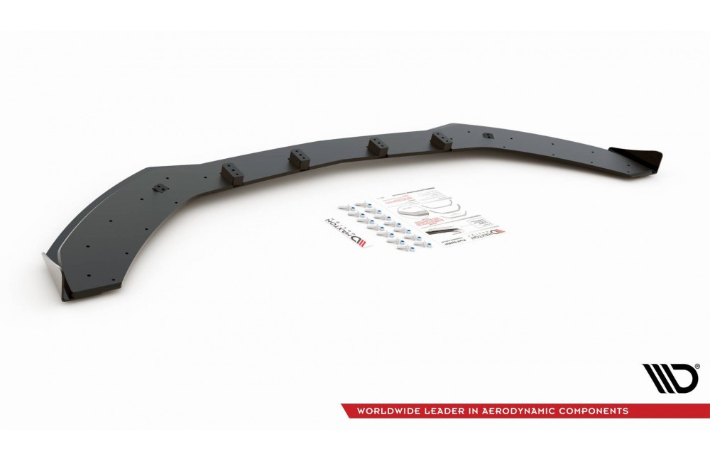 Street Pro Front Splitter + Flaps Mercedes-AMG C43 Coupe C205 - Black + Gloss Flaps