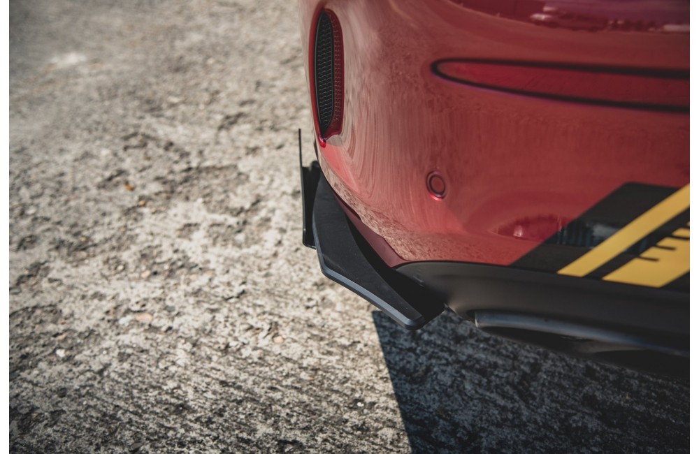 Street Pro Rear Side Splitters + Flaps Mercedes-AMG C43 Coupe C205 - Black + Gloss Flaps