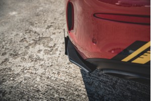 Street Pro Rear Side Splitters + Flaps Mercedes-AMG C43 Coupe C205 - Black + Gloss Flaps