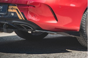 Street Pro Rear Side Splitters + Flaps Mercedes-AMG C43 Coupe C205 - Black + Gloss Flaps