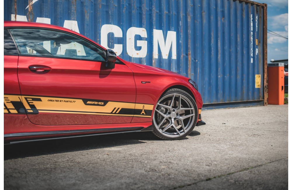 Street Pro Side Skirts Diffusers + Flaps Mercedes-AMG C43 Coupe C205 - Black + Gloss Flaps Street Pro Side Skirts Diffusers + Flaps Mercedes-AMG C43 Coupe C205 - Black + Gloss Flaps