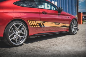 Street Pro Side Skirts Diffusers + Flaps Mercedes-AMG C43 Coupe C205 - Black + Gloss Flaps Street Pro Side Skirts Diffusers + Flaps Mercedes-AMG C43 Coupe C205 - Black + Gloss Flaps