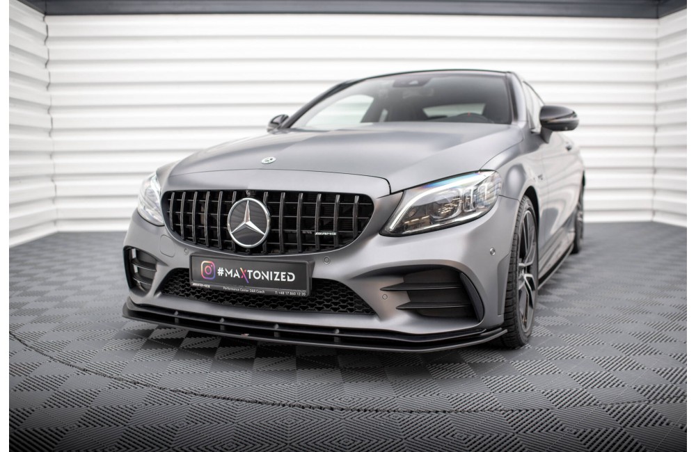 Street Pro Front Splitter Mercedes-AMG C43 Coupe / Cabrio C205  Facelift / A205 Facelift - Black