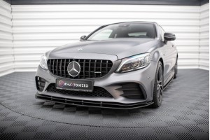 Street Pro Front Splitter Mercedes-AMG C43 Coupe / Cabrio C205  Facelift / A205 Facelift - Black