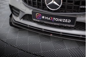 Street Pro Front Splitter + Flaps Mercedes-AMG C43 Coupe / Cabrio C205  Facelift / A205 Facelift - Black + Gloss Flaps