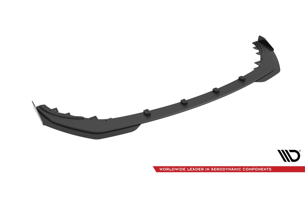 Street Pro Front Splitter + Flaps Mercedes-AMG C43 Coupe / Cabrio C205  Facelift / A205 Facelift - Black + Gloss Flaps