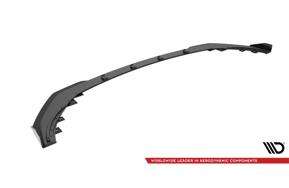 Street Pro Front Splitter + Flaps Mercedes-AMG C43 Coupe / Cabrio C205  Facelift / A205 Facelift - Black + Gloss Flaps
