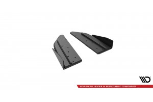 Street Pro Rear Side Splitters + Flaps Mercedes-AMG C43 Coupe / Cabrio C205  Facelift / A205 Facelift - Black + Gloss Flaps