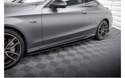 Street Pro Side Skirts Diffusers Mercedes-AMG C43 Coupe / Cabrio C205  Facelift / A205 Facelift - Black