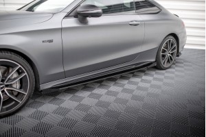 Street Pro Side Skirts Diffusers + Flaps Mercedes-AMG C43 Coupe / Cabrio C205 Facelift / A205 Facelift - Black + Gloss Flaps Street Pro Side Skirts Diffusers + Flaps Mercedes-AMG C43 Coupe / Cabrio C205 Facelift / A205 Facelift - Black + Gloss Flaps