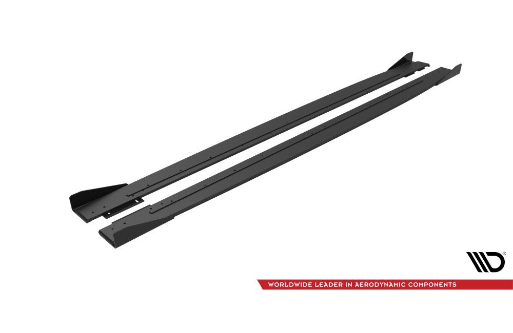 Street Pro Side Skirts Diffusers + Flaps Mercedes-AMG C43 Coupe / Cabrio C205 Facelift / A205 Facelift - Black + Gloss Flaps Street Pro Side Skirts Diffusers + Flaps Mercedes-AMG C43 Coupe / Cabrio C205 Facelift / A205 Facelift - Black + Gloss Flaps