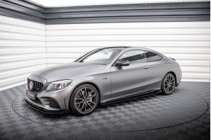 Street Pro Side Skirts Diffusers + Flaps Mercedes-AMG C43 Coupe / Cabrio C205 Facelift / A205 Facelift - Black + Gloss Flaps Street Pro Side Skirts Diffusers + Flaps Mercedes-AMG C43 Coupe / Cabrio C205 Facelift / A205 Facelift - Black + Gloss Flaps