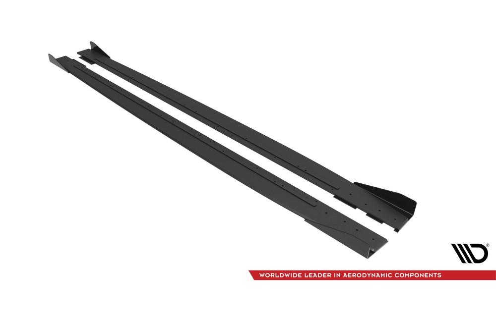 Street Pro Side Skirts Diffusers + Flaps Mercedes-AMG C43 Coupe / Cabrio C205 Facelift / A205 Facelift - Black + Gloss Flaps Street Pro Side Skirts Diffusers + Flaps Mercedes-AMG C43 Coupe / Cabrio C205 Facelift / A205 Facelift - Black + Gloss Flaps