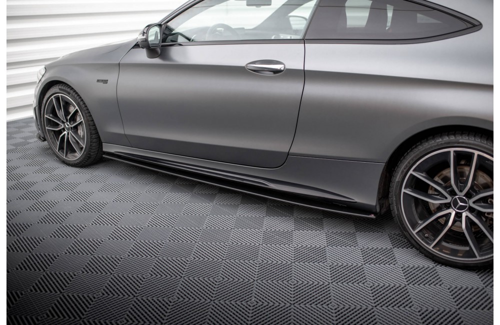 Street Pro Side Skirts Diffusers Mercedes-AMG C43 Coupe / Cabrio C205 Facelift / A205 Facelift - Black-Red Street Pro Side Skirts Diffusers Mercedes-AMG C43 Coupe / Cabrio C205 Facelift / A205 Facelift - Black-Red