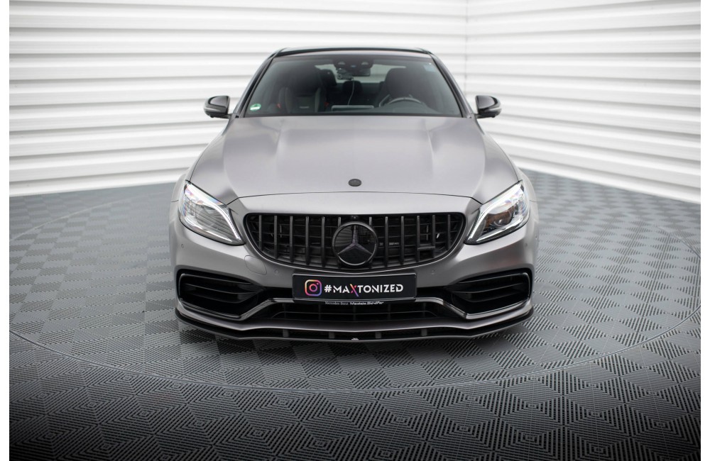 Street Pro Front Splitter Mercedes-AMG C63 Sedan / Estate W205 Facelift - Black