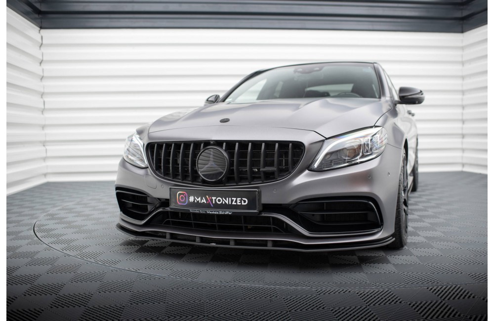 Street Pro Front Splitter Mercedes-AMG C63 Sedan / Estate W205 Facelift - Black