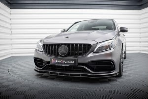 Street Pro Front Splitter Mercedes-AMG C63 Sedan / Estate W205 Facelift - Black