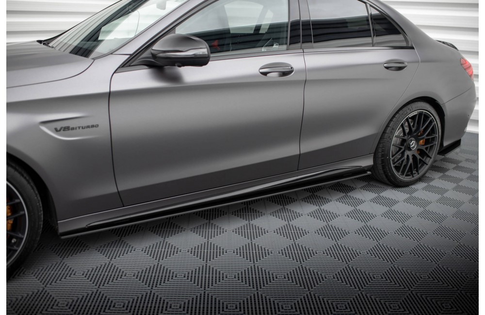 Street Pro Side Skirts Diffusers Mercedes-AMG C63 Sedan / Estate W205 Facelift - Black Street Pro Side Skirts Diffusers Mercedes-AMG C63 Sedan / Estate W205 Facelift - Black