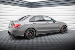Street Pro Side Skirts Diffusers + Flaps Mercedes-AMG C63 Sedan / Estate W205 Facelift - Black + Gloss Flaps Street Pro Side Skirts Diffusers + Flaps Mercedes-AMG C63 Sedan / Estate W205 Facelift - Black + Gloss Flaps