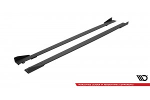 Street Pro Side Skirts Diffusers + Flaps Mercedes-AMG C63 Sedan / Estate W205 Facelift - Black + Gloss Flaps Street Pro Side Skirts Diffusers + Flaps Mercedes-AMG C63 Sedan / Estate W205 Facelift - Black + Gloss Flaps