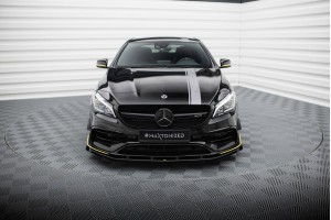 Street Pro Front Splitter + Flaps Mercedes-AMG CLA 45 Aero C117 Facelift - Black + Gloss Flaps