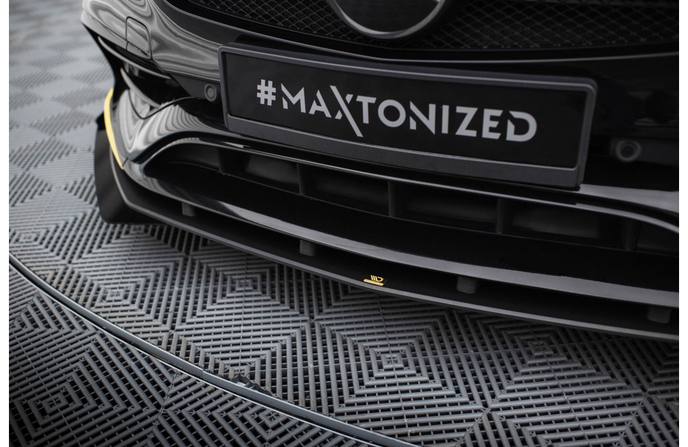 Street Pro Front Splitter + Flaps Mercedes-AMG CLA 45 Aero C117 Facelift - Black + Gloss Flaps