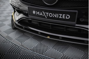 Street Pro Front Splitter + Flaps Mercedes-AMG CLA 45 Aero C117 Facelift - Black + Gloss Flaps