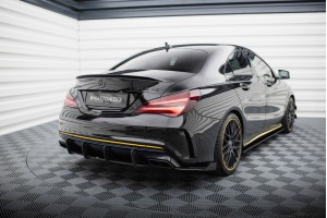 Street Pro Rear Side Splitters + Flaps Mercedes-AMG CLA 45 C117 Facelift - Black + Gloss Flaps