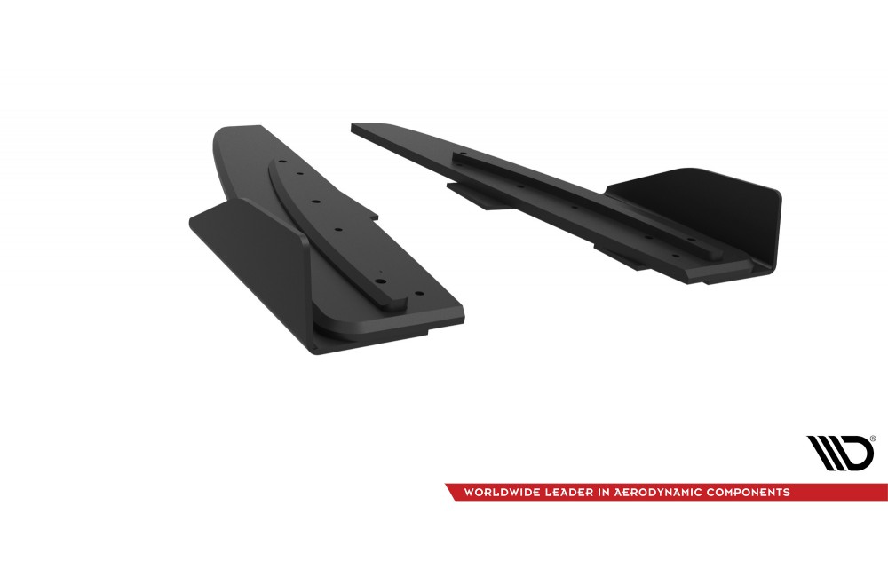 Street Pro Rear Side Splitters + Flaps Mercedes-AMG CLA 45 C117 Facelift - Black + Gloss Flaps