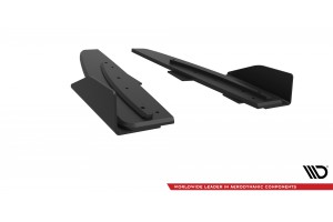 Street Pro Rear Side Splitters + Flaps Mercedes-AMG CLA 45 C117 Facelift - Black + Gloss Flaps