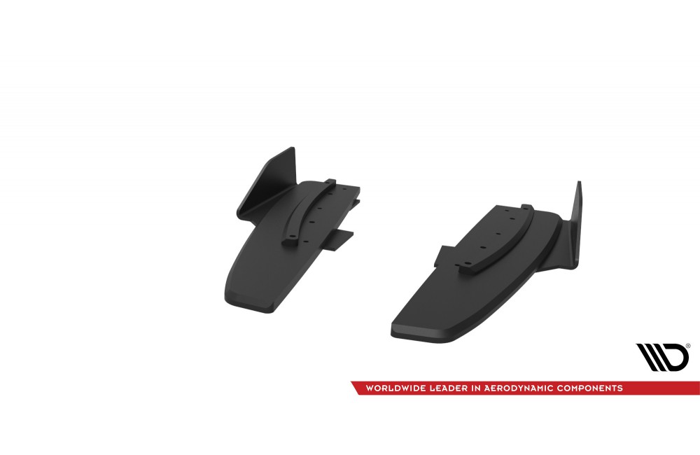 Street Pro Rear Side Splitters + Flaps Mercedes-AMG CLA 45 C117 Facelift - Black + Gloss Flaps