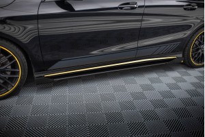 Street Pro Side Skirts Diffusers + Flaps Mercedes-AMG CLA 45 C117 Facelift - Black + Gloss Flaps Street Pro Side Skirts Diffusers + Flaps Mercedes-AMG CLA 45 C117 Facelift - Black + Gloss Flaps