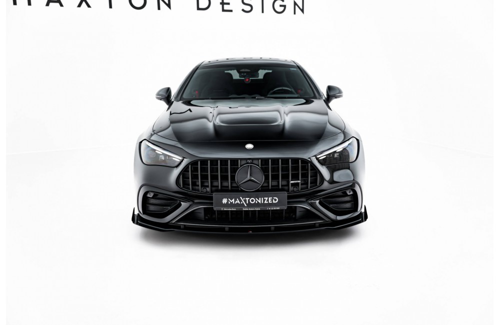 Street Pro Front Splitter + Flaps Mercedes-AMG CLE 53 C236 - Black + Gloss Flaps