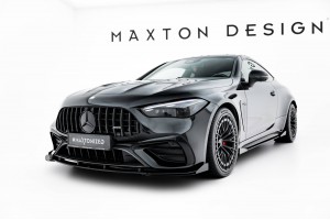 Street Pro Front Splitter + Flaps Mercedes-AMG CLE 53 C236 - Black + Gloss Flaps