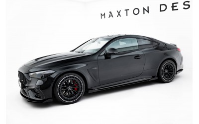 Street Pro Side Skirts Diffusers + Flaps Mercedes-AMG CLE 53 C236 - Black + Gloss Flaps    