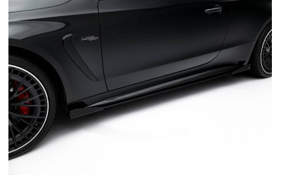 Street Pro Side Skirts Diffusers + Flaps Mercedes-AMG CLE 53 C236 - Black + Gloss Flaps    