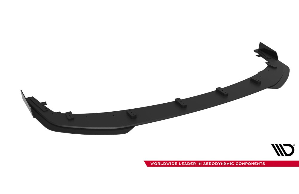 Street Pro Front Splitter + Flaps Mitsubishi Lancer EVO X - Black + Gloss Flaps
