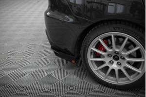 Street Pro Rear Side Splitters + Flaps Mitsubishi Lancer EVO X - Black + Gloss Flaps