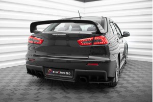 Street Pro Rear Side Splitters + Flaps Mitsubishi Lancer EVO X - Black + Gloss Flaps