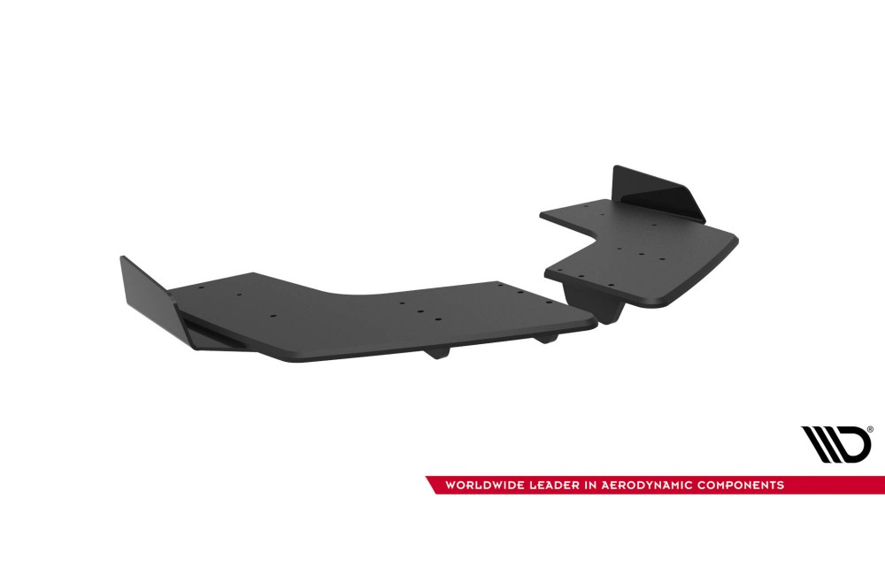 Street Pro Rear Side Splitters + Flaps Mitsubishi Lancer EVO X - Black + Gloss Flaps